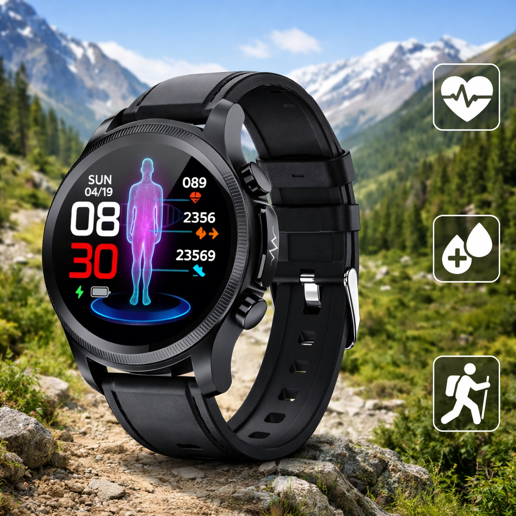 Aptofit smart watch health monitor with heart rate and activity tracking outdoors